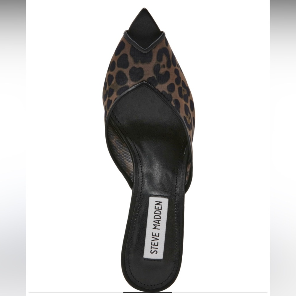 *SHOW STOPPER* Women's Latisha Pointed-Toe Stiletto Dress Mules - Leopard Mesh